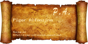 Piger Alfonzina névjegykártya